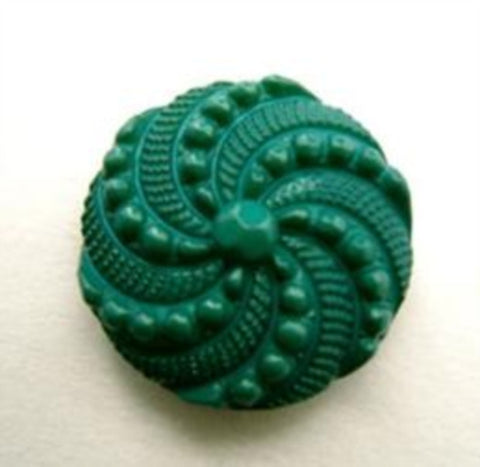 B14428 20mm Deep Parakeet Green Textured Shank Button - Ribbonmoon