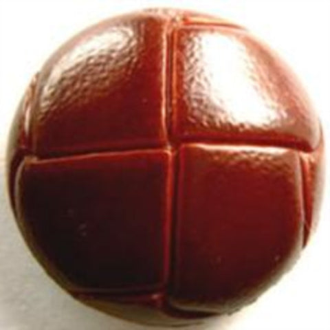 B13866 25mm Rust Brown Leather Effect "Football" Shank Button - Ribbonmoon