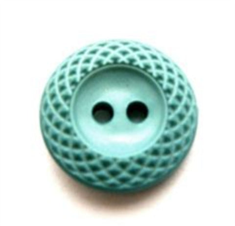 B7998 16mm Turquoise Textured Rim Gloss Centre 2 Hole Button - Ribbonmoon