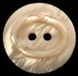 B11888 22mm Beige Semi Pearlised Oval Centre 2 Hole Button - Ribbonmoon