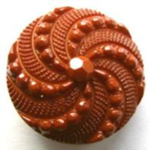 B11919 22mm Rust Brown Textured Domed Shank Button - Ribbonmoon