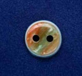 B6998 11mm Pearlised Iridescent Domed 2 Hole Button with a Black Rim