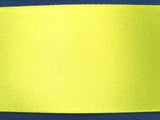 R0177 35mm Pale Flourescent YellowDouble Faced Satin Ribbon by Berisfords - Ribbonmoon