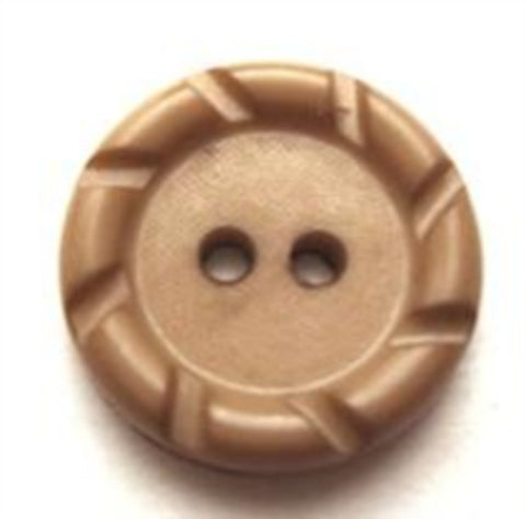 B7326 18mm Beige Raised Textured Rim 2 Hole Button - Ribbonmoon