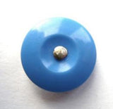 B4819 19mm Bright Blue Chefs Button with a Removeable Split Ring - Ribbonmoon