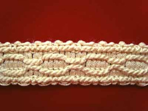 FT206 20mm Cream Tough Cord Decorated Braid Trimming