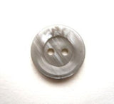 B13556 15mm Tonal Grey Semi Pearlised 2 Hole Button - Ribbonmoon