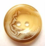 B6647 20mm Creams and Brown Aaran Gloss 2 Hole Button - Ribbonmoon