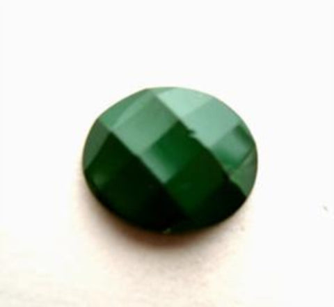 B9351 15mm Forest Green Textured Gloss Shank Button - Ribbonmoon