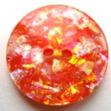 B17707 22mm Orange with an Iridescent Glitter 2 Hole Button - Ribbonmoon