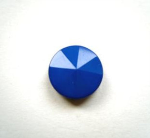 B13813 11mm Dark Royal Blue Shank Button. Gloss Rising to Centre Point - Ribbonmoon