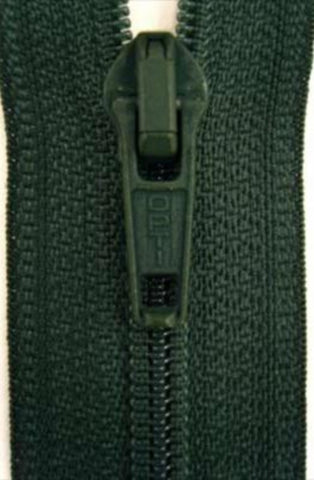 Z3280 Optilon 56cm Holly Green Nylon No.5 Open End Zip - Ribbonmoon