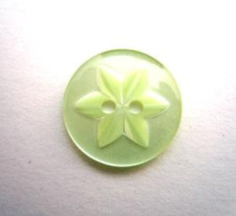 B13336 16mm Bright Mint Green 2 Hole Polyester Star Button