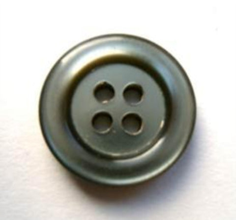 B17227 19mm Tonal Grey Green Pearlised Polyester 4 Hole Button - Ribbonmoon