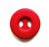 B7230 15mm Deep Red Soft Sheen 2 Hole Button - Ribbonmoon