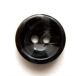 B6941 15mm Black with a Tonal White Swirl High Gloss 2 Hole Button - Ribbonmoon