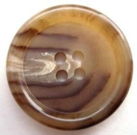 B5266 28mm Light Brown Aaran Matt Centre 4 Hole Button - Ribbonmoon