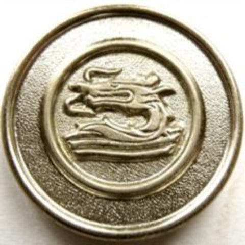 B9812 27mm Silver Metal Shank Button with a Dragon Head Design - Ribbonmoon