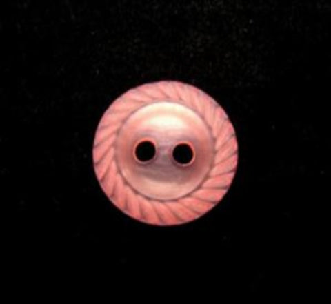 B13720 14mm Coral Polyester Mill Edge 2 Hole Button - Ribbonmoon