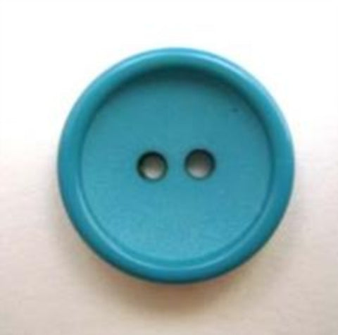 B5102 18mm Peacock Blue Matt Centre 2 Hole Button - Ribbonmoon