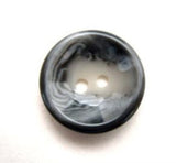 B9838 15mm Mixed Greys High Gloss 2 Hole Button - Ribbonmoon