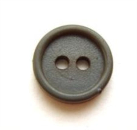 B8294 14mm Deep Green Grey Matt Centre 2 Hole Button - Ribbonmoon