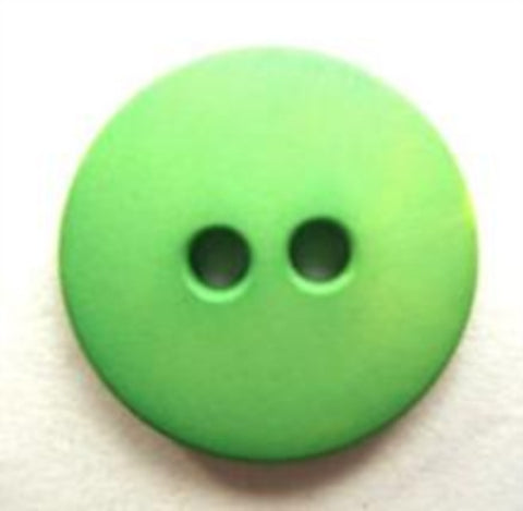 B7251 18mm Bright Matus Green Matt 2 Hole Button, Slight Lemon Tone - Ribbonmoon