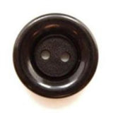 B5130 15mm Black Matt Centre 2 Hole Button - Ribbonmoon