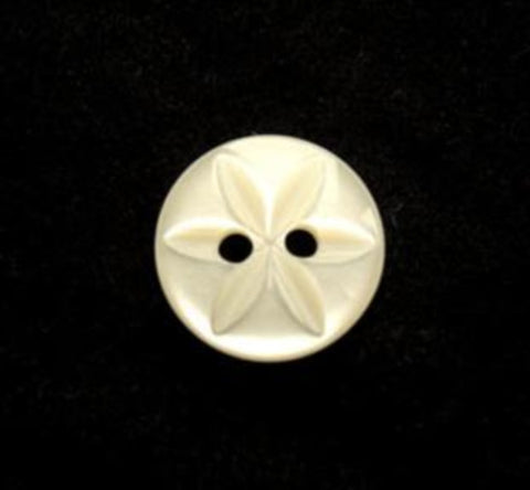 B17423 14mm Ivory Cream 2 Hole Polyester Star Button - Ribbonmoon