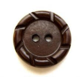 B7784 18mm Dark Brown Textured Rim2 Hole Button - Ribbonmoon