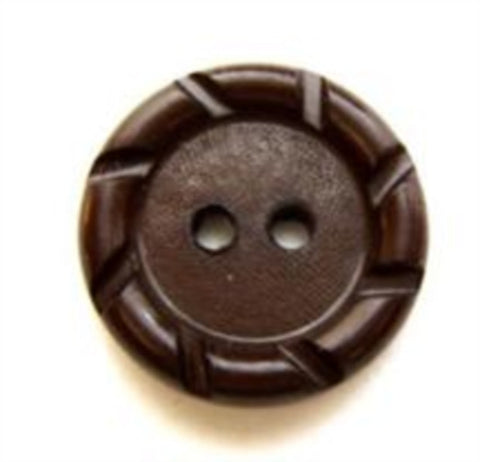 B7784 18mm Dark Brown Textured Rim2 Hole Button - Ribbonmoon