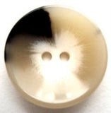 B9858 23mm Black and Natural Aaran High Gloss Chunky 2 Hole Button