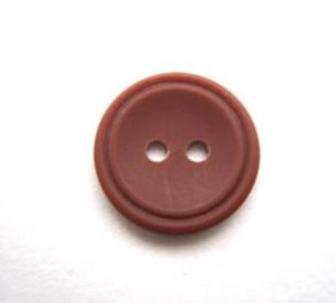 B13571 15mm Misty Rosewood Brown Matt 2 Hole Button - Ribbonmoon