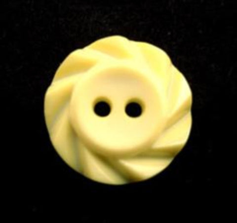 B13256 17mm Lemon Matt Centre 2 Hole Button with a Fluted Edge - Ribbonmoon