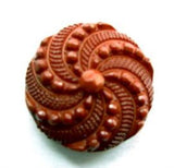 B8777 20mm Rust Brown Textured Shank Button - Ribbonmoon