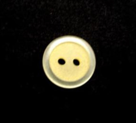 B13269 14mm Pale Lemon Iced Matt Centre 2 Hole Button - Ribbonmoon