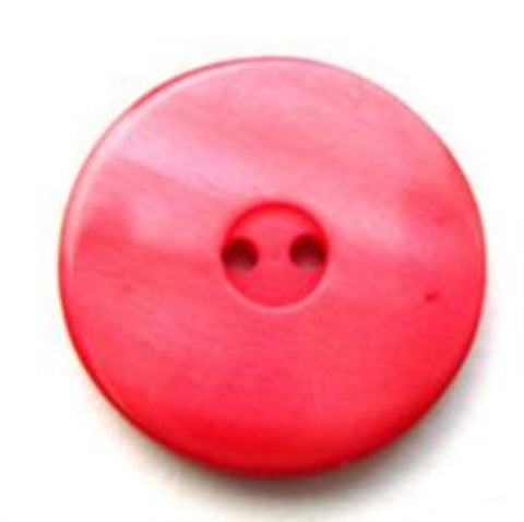 B13968 20mm Tonal Geranium Pink Pealised Surface 2 Hole Button - Ribbonmoon