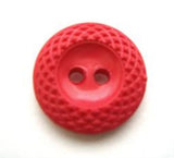 B7917 16mm Deep Coral Textured Rim 2 Hole Button - Ribbonmoon