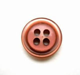 B10763 14mm Hot Chocolate Pearlised Polyester 4 Hole Button - Ribbonmoon