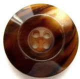 B6828 25mm Browns and Aaran Creams Chunky High Gloss 4 Hole Button - Ribbonmoon