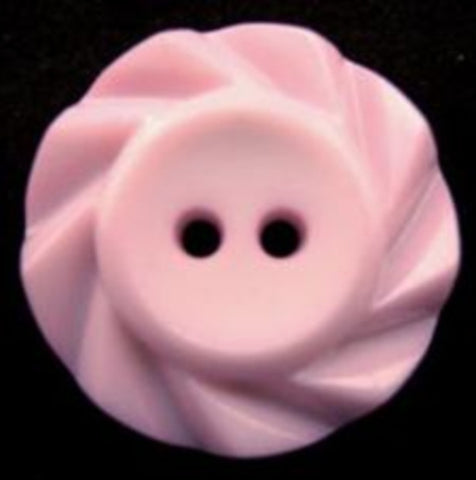 B13682 21mm Azalea Pink Matt Centre 2 Hole Button with a Fluted Edge - Ribbonmoon