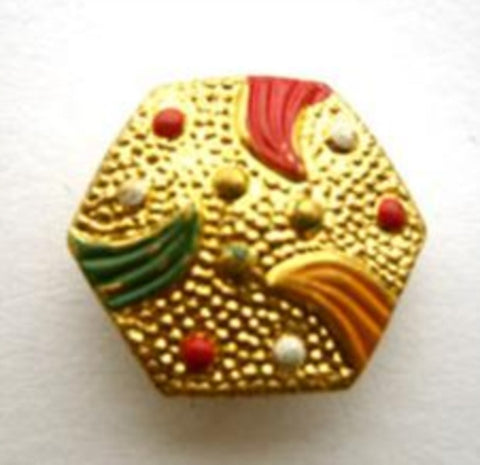 B9684 18mm Gold Metal Alloy Shank Button - Ribbonmoon