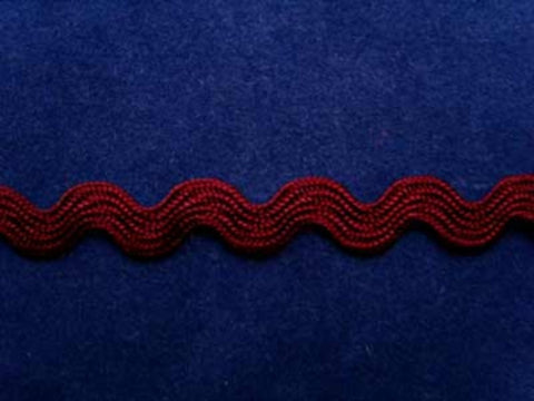 RIC09 8mm Burgundy Ric Rac Braid - Ribbonmoon