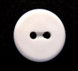 B6194 14mm Brilliant White Matt 2 Hole Button with a Gloss Rim - Ribbonmoon