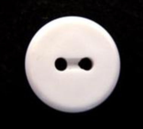 B6194 14mm Brilliant White Matt 2 Hole Button with a Gloss Rim - Ribbonmoon