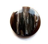 B10996 18mm Dark Brown and Shimmery Grey Glossy Shank Button