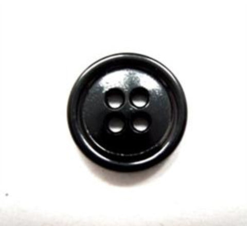 B15835 15mm Black Gloss 4 Hole Button