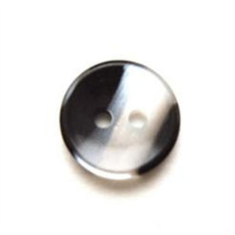 B9546 12mm Black and Pearl Variegated Polyester 2 Hole Button - Ribbonmoon