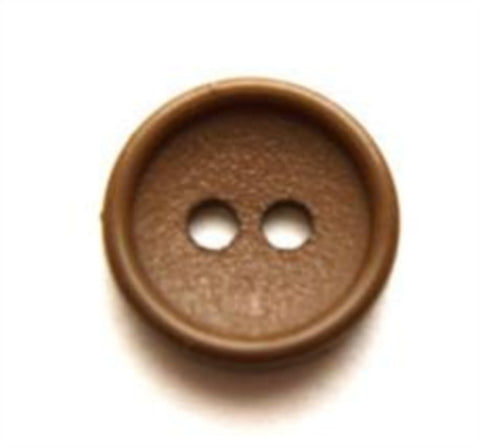 B7457 14mm Light Brown Matt Centre 2 Hole Button - Ribbonmoon