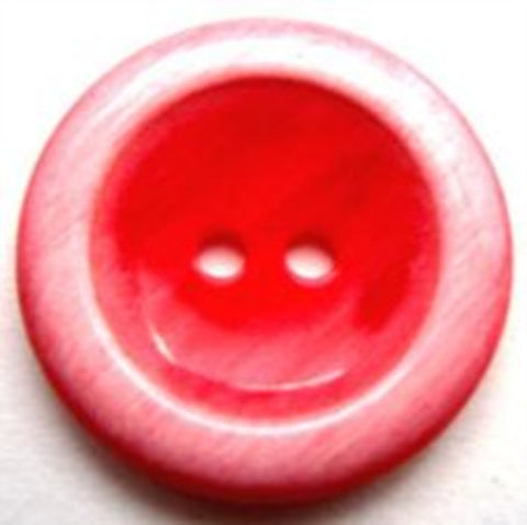 B11781 23mm Frosted Geranium Red Glossy 2 Hole Button - Ribbonmoon